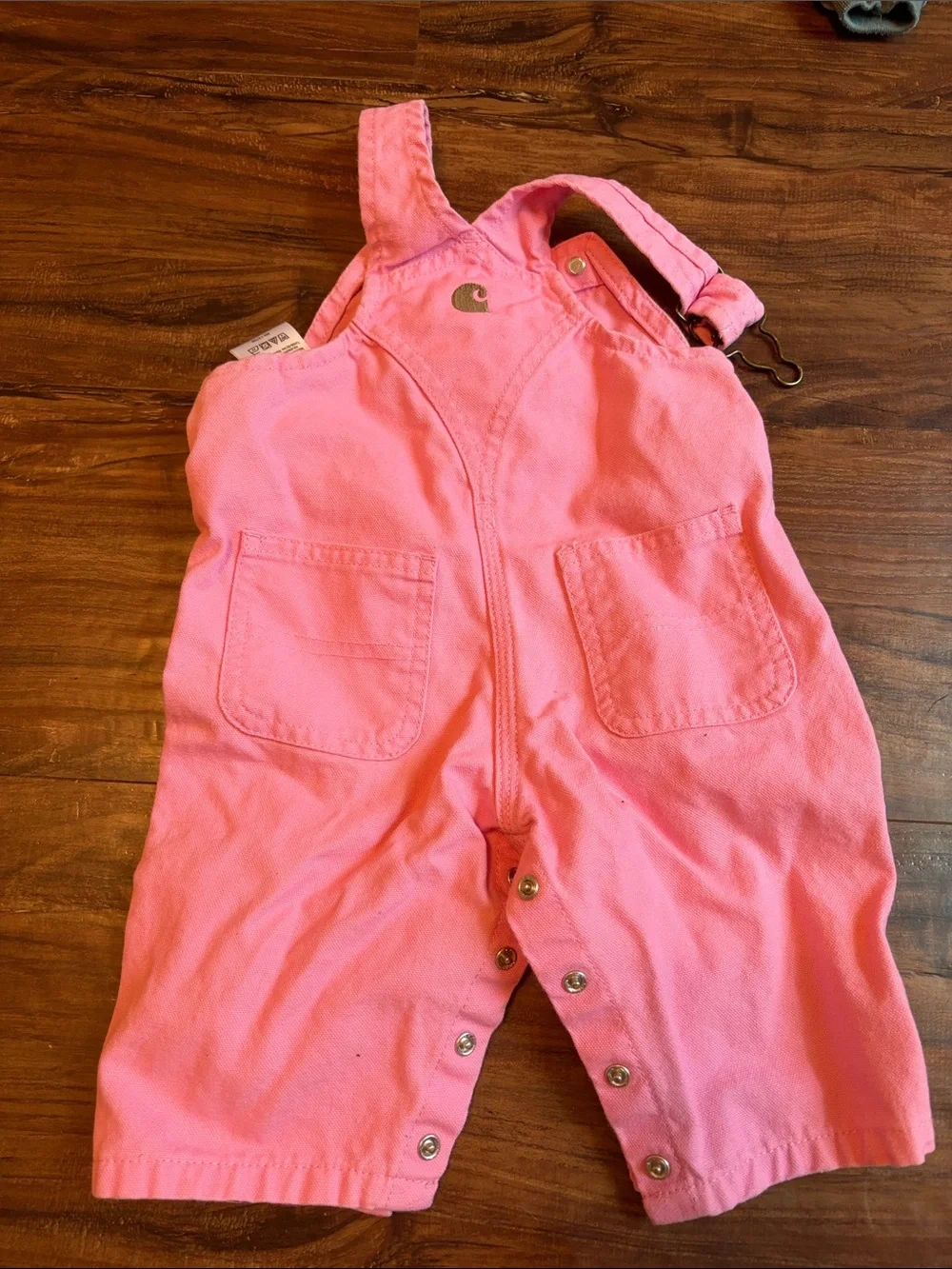 Carhartt Pink Toddler Overalls with Snap Crotch